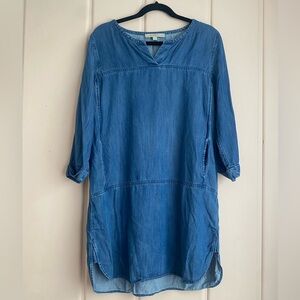 LOFT Blue Women's Chambray Dress szM